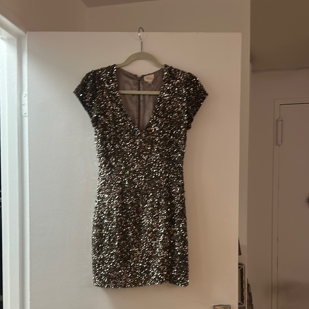 Parker Black Sequin Embellished Bodycon Mini Dress